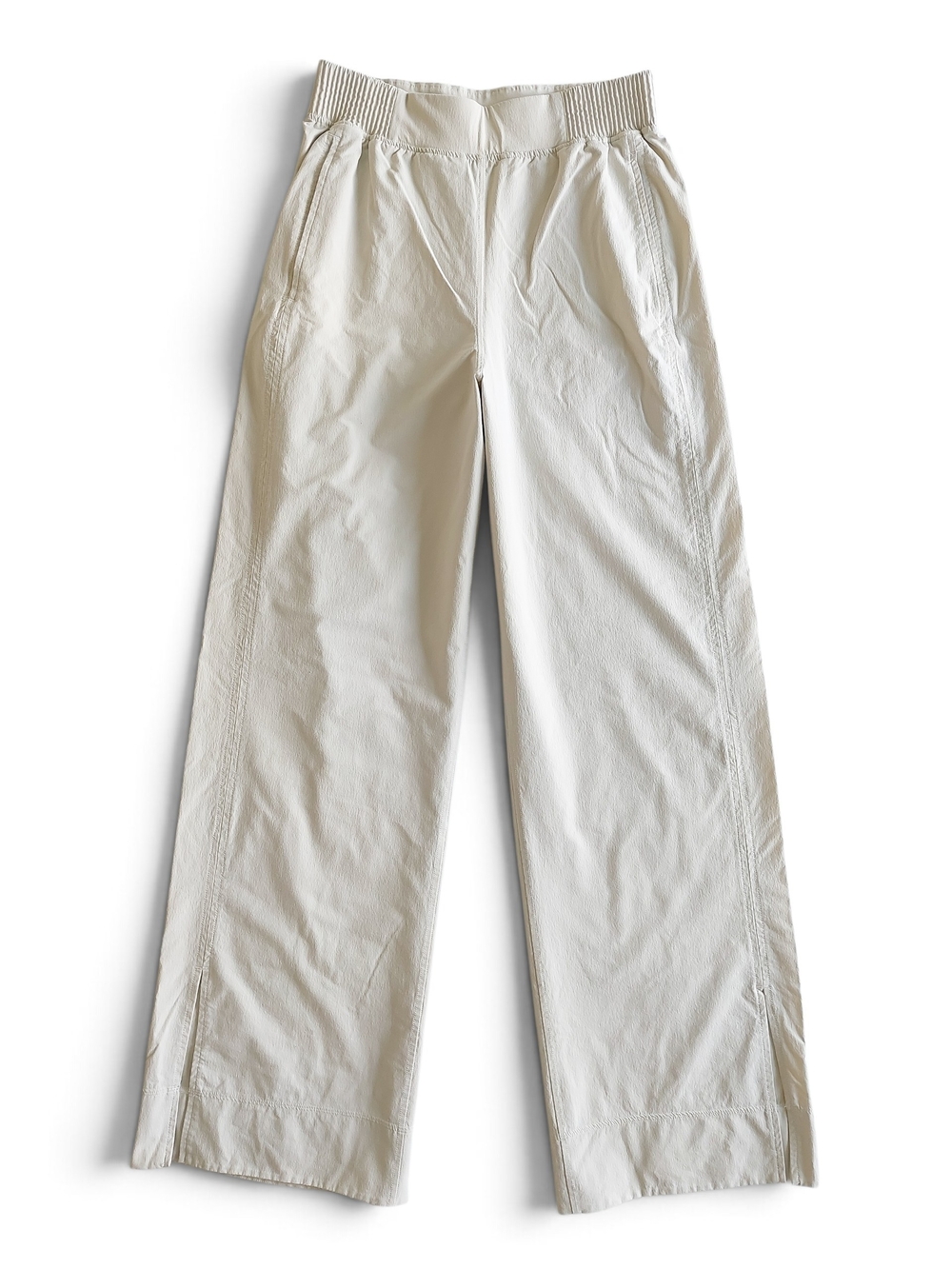 Lululemon Women's S Stretch Woven Wide-Leg High-Rise Pant Beige Pants